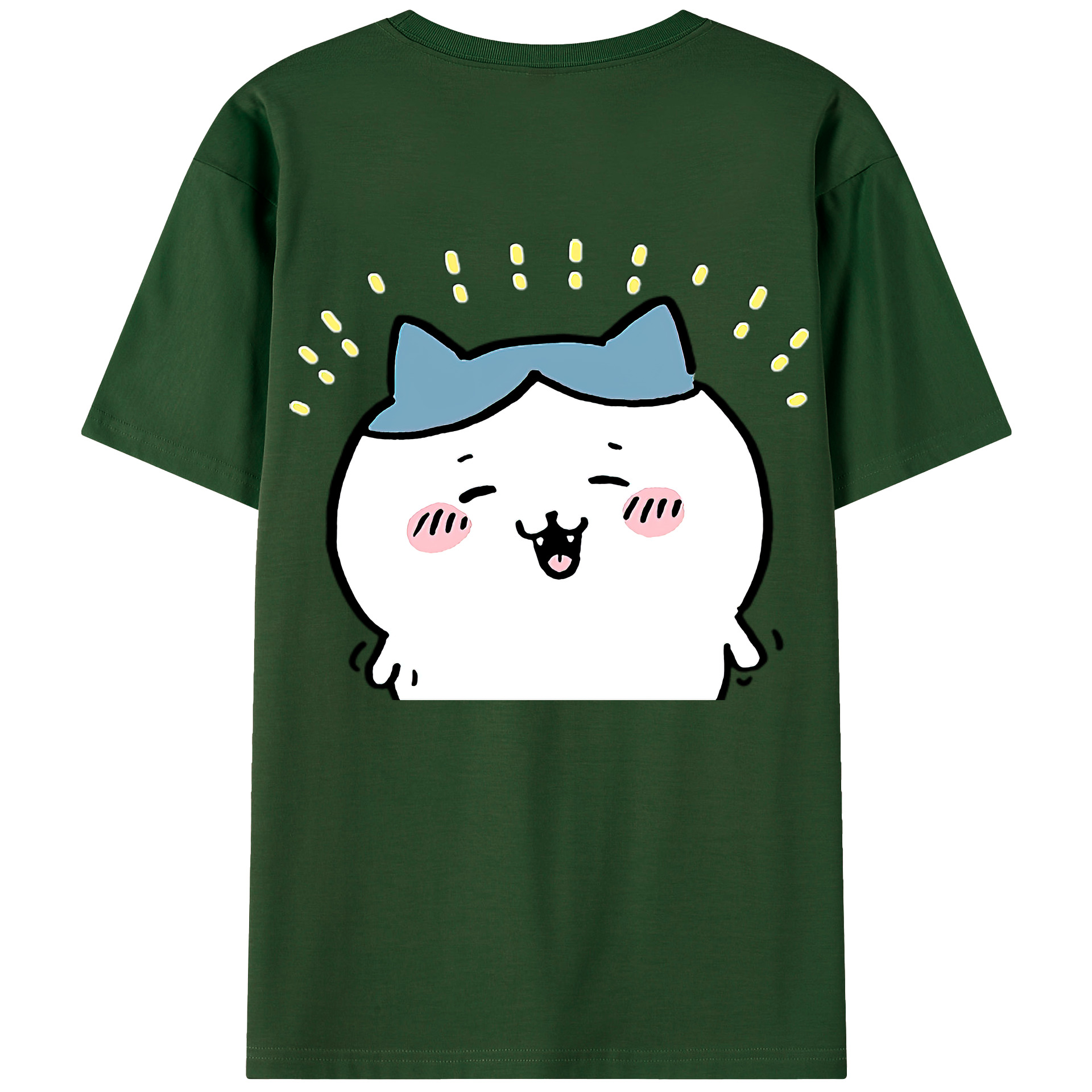 （画像用） ちいかわ ハチワレ Chii-kawa hachiware 綿100％半袖Tシャツ（背面プリント）